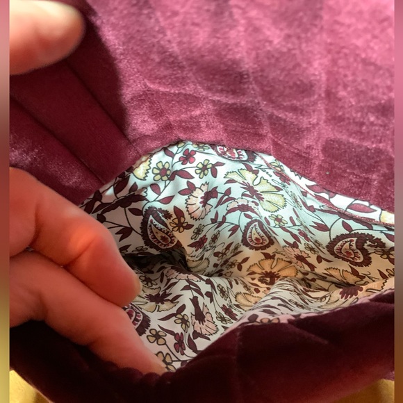 Vera Bradley Quilted Velour Tote Shoulder Handbag Burgundy EUC - Picture 11 of 13